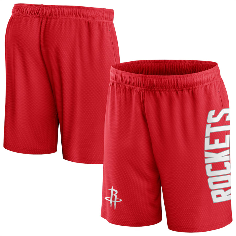 Men's Houston Rockets Red Post Up Mesh Shorts(Run Small)